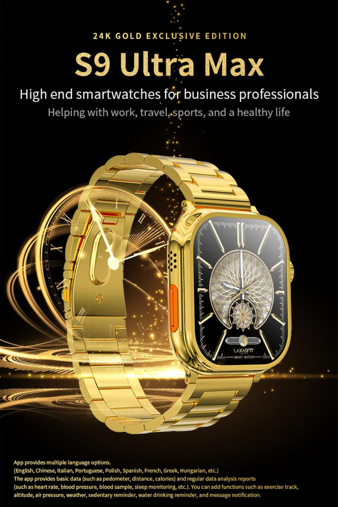 S9 Ultra Max 24K Gold Edition Smartwatch